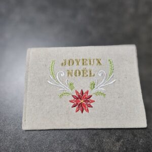 Enveloppe Joyeux Noël fleur rouge